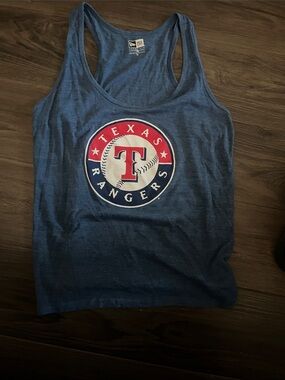 New Era Blue Texas Rangers Circle Logo Tank